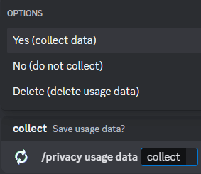 Usage data command